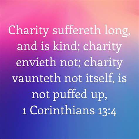 charity kjv|1 Corinthians 13:4 KJV: Charity suffereth long, and is kind; charity .